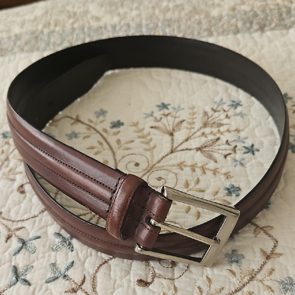 Genuine Leather Vintage Men's Brown Belt Size 36 - Picture 1 of 13